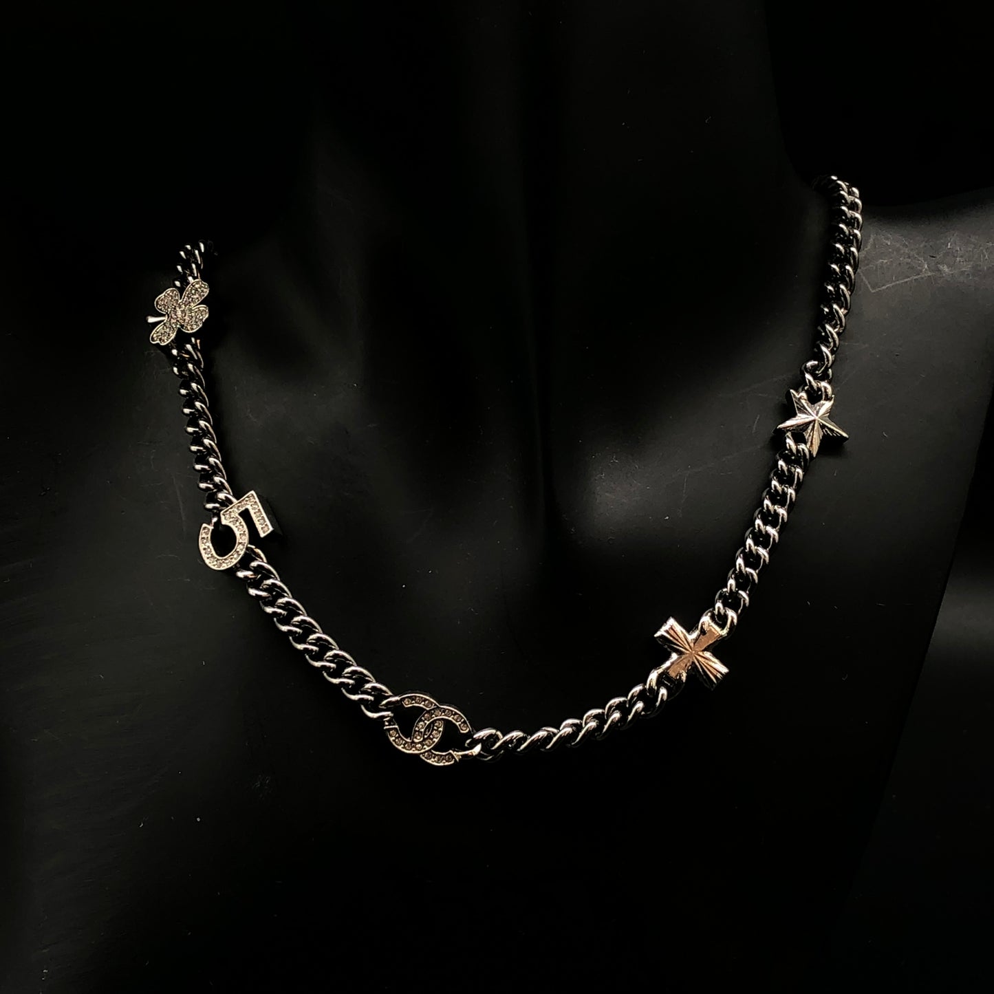 Chanel Crystal CC & Star Necklace