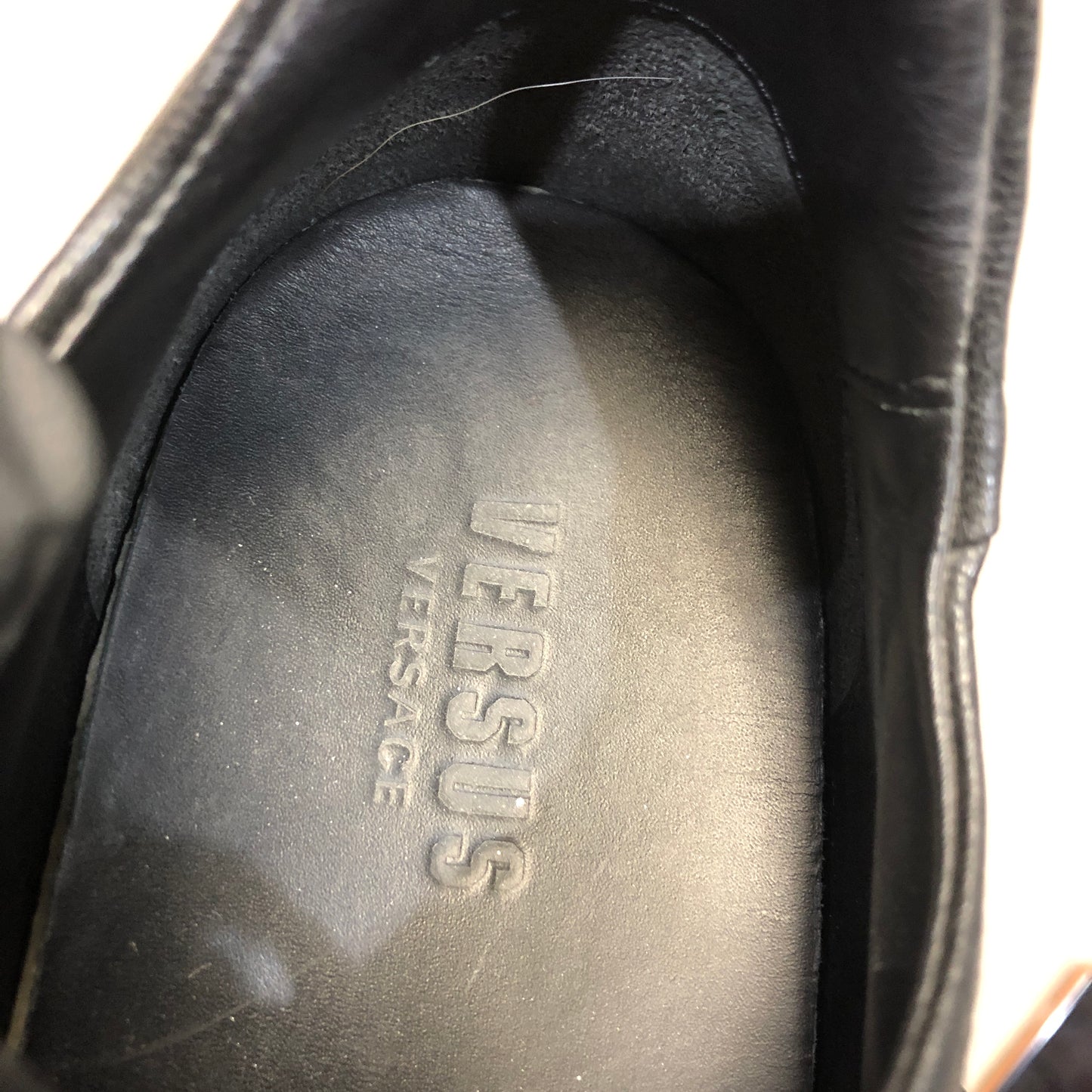 Versace Men's Black Leather Low-Top Sneakers Size 42