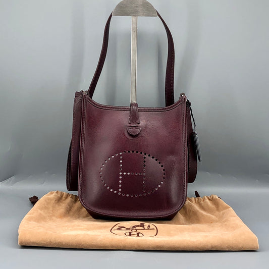 Hermes TPM Mini Evelyne I Bag Dark Red Box Calf Year 2002