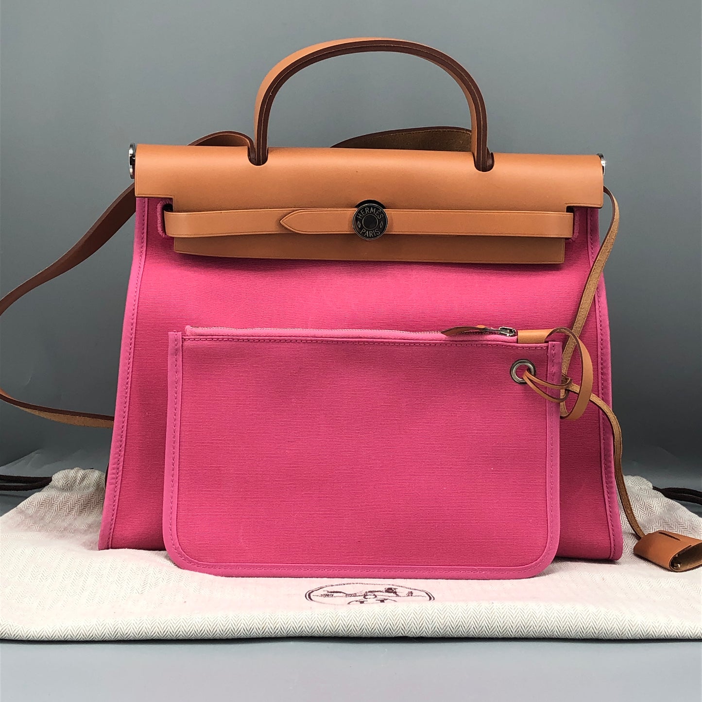 Hermes 2011 Pink Canvas Herbag 31  Shoulder Bag