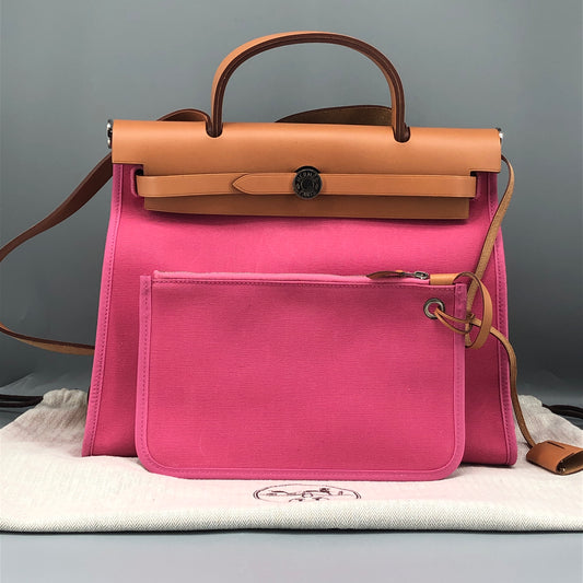 Hermes 2011 Pink Canvas Herbag 31  Shoulder Bag