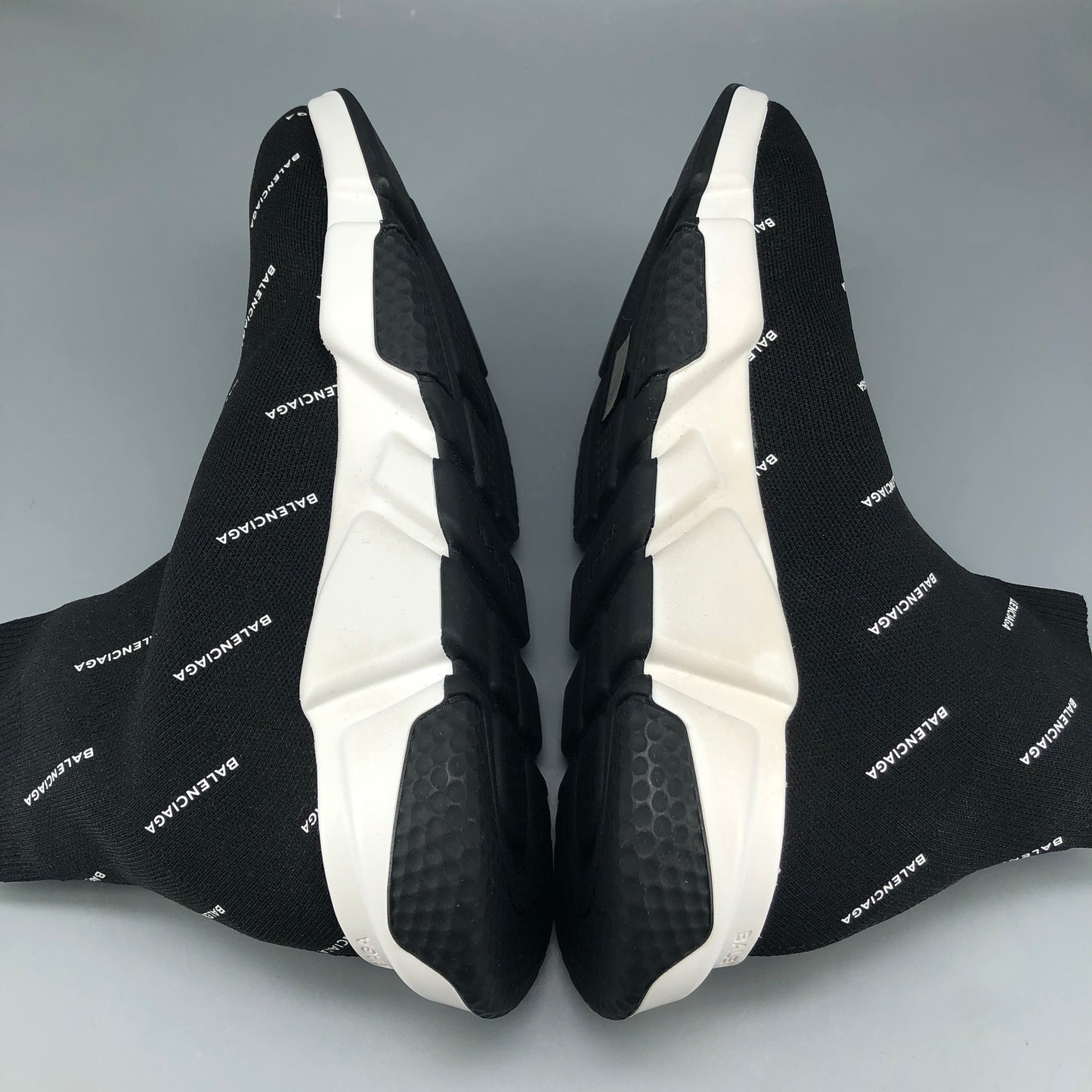 Balenciaga Speed Full Logo Knit Sneakers Black Size 41