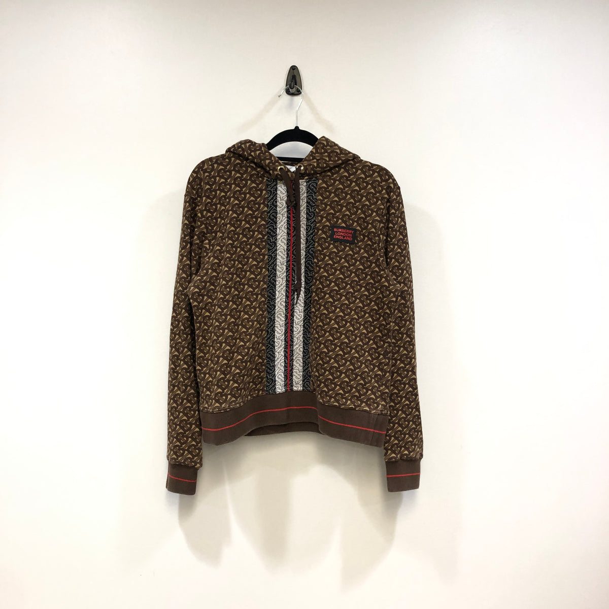 Burberry Brown TB Monogram Hoodie Size S