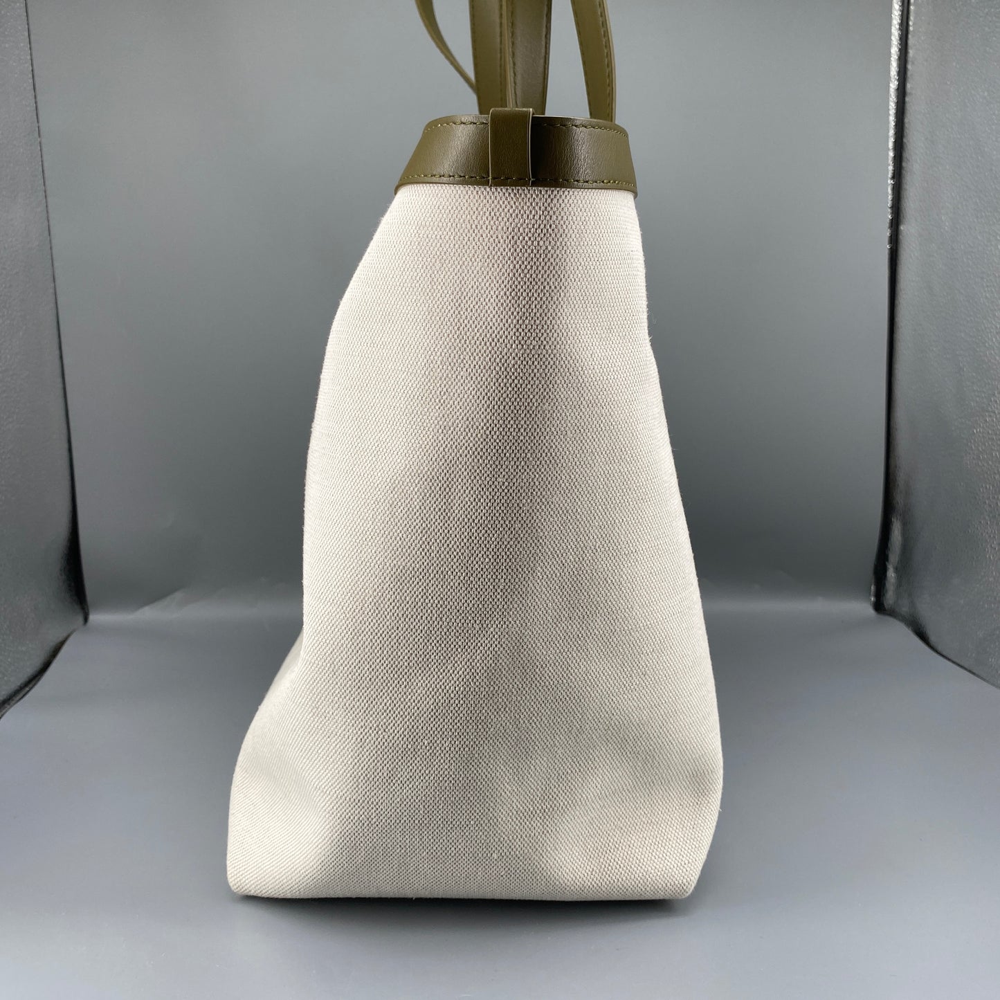 Bottega Veneta Olive Canvas Intrecciato Leather Tote Bag