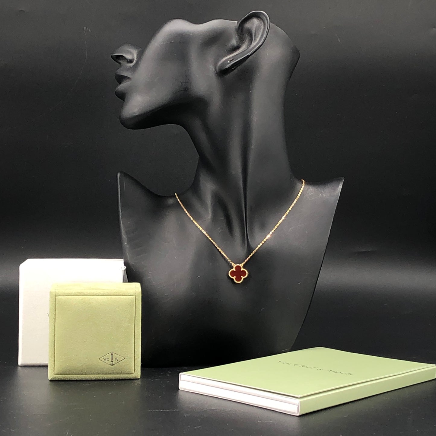 Van Cleef & Arpels Red Carnelian Single Vintage  Alhambra Pendant Necklace 2021
