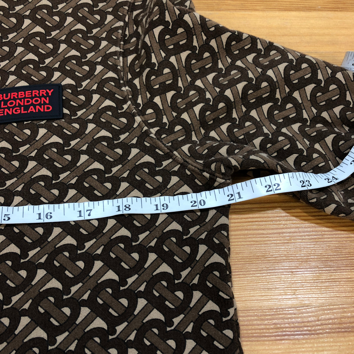 Burberry Brown TB Monogram Hoodie Size S