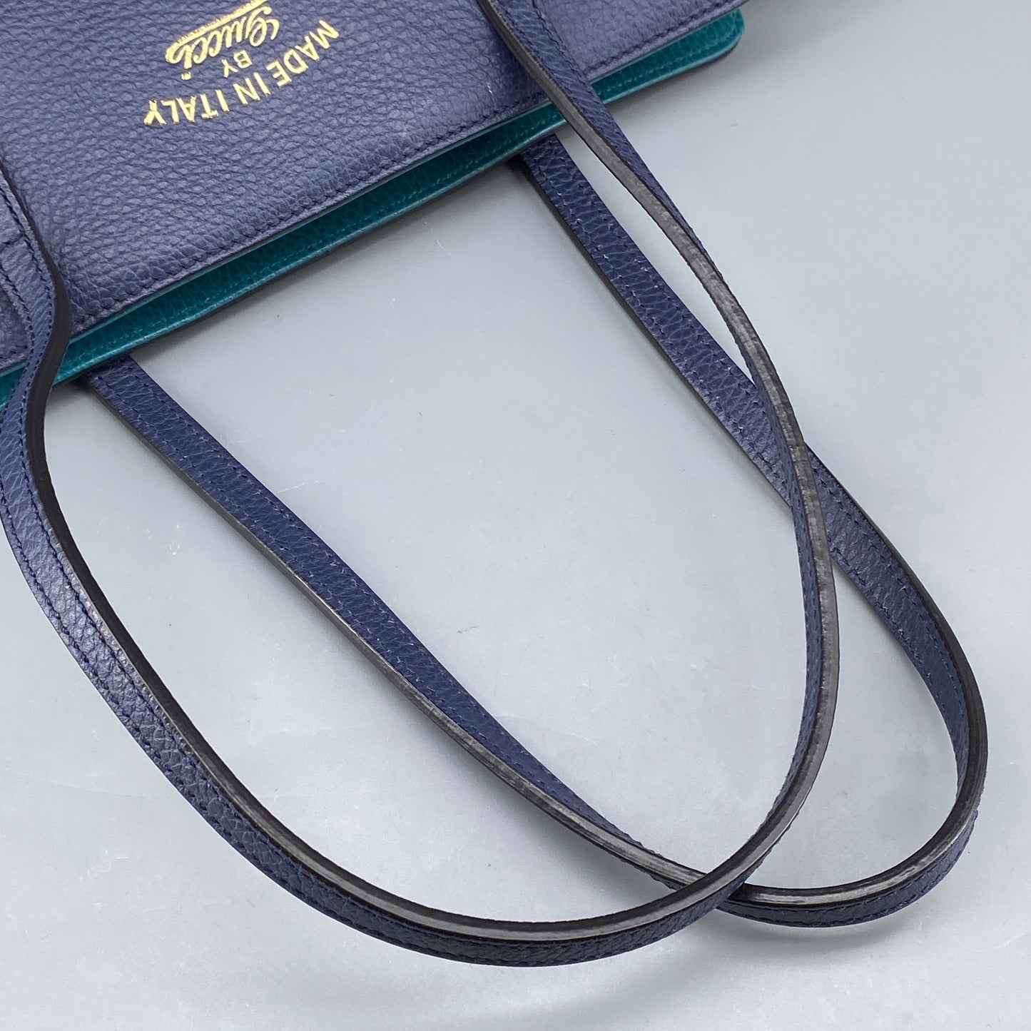 Gucci Grained Leather Tote Bag  Navy