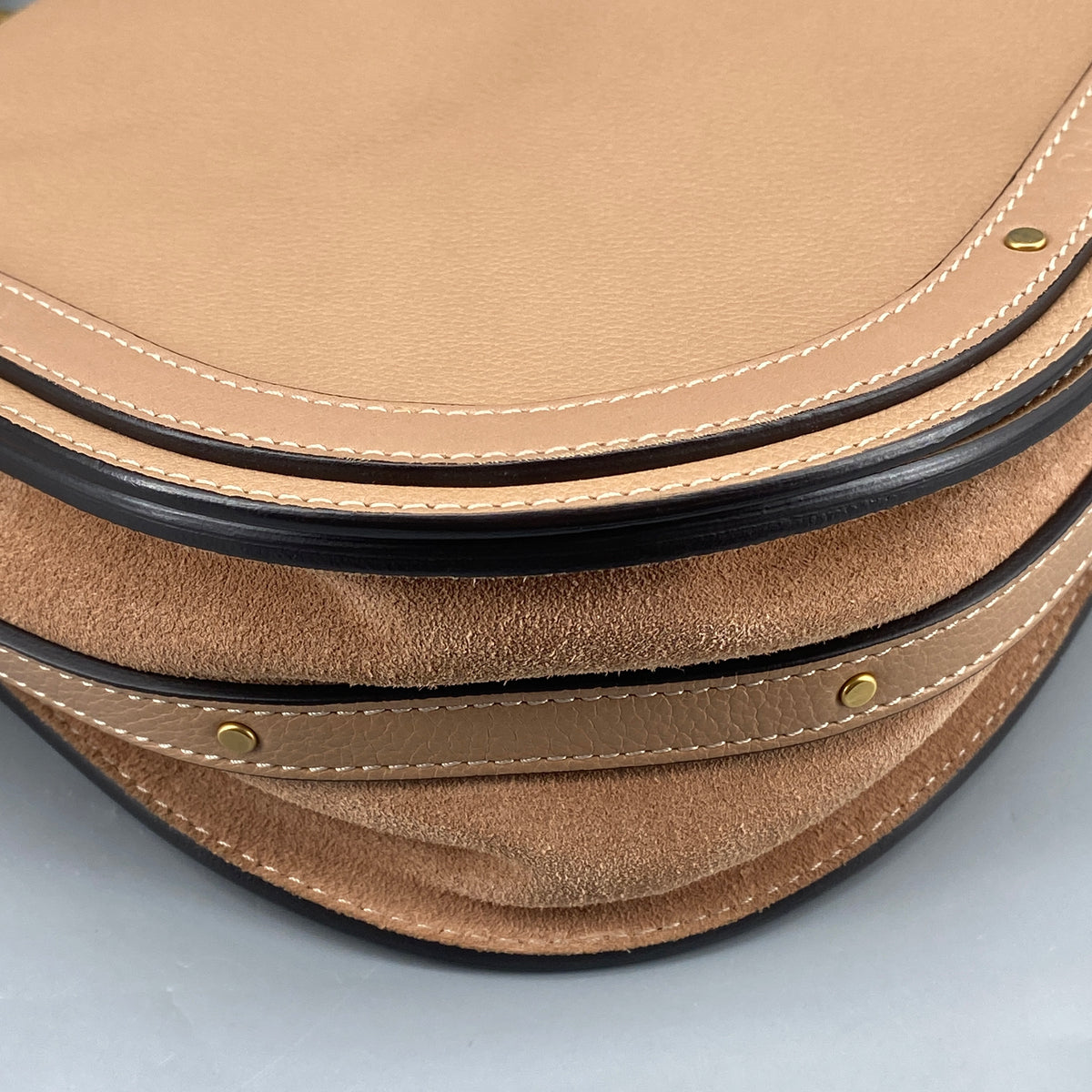 Chloe Nile Ring Crossbody Bag Nude Leather