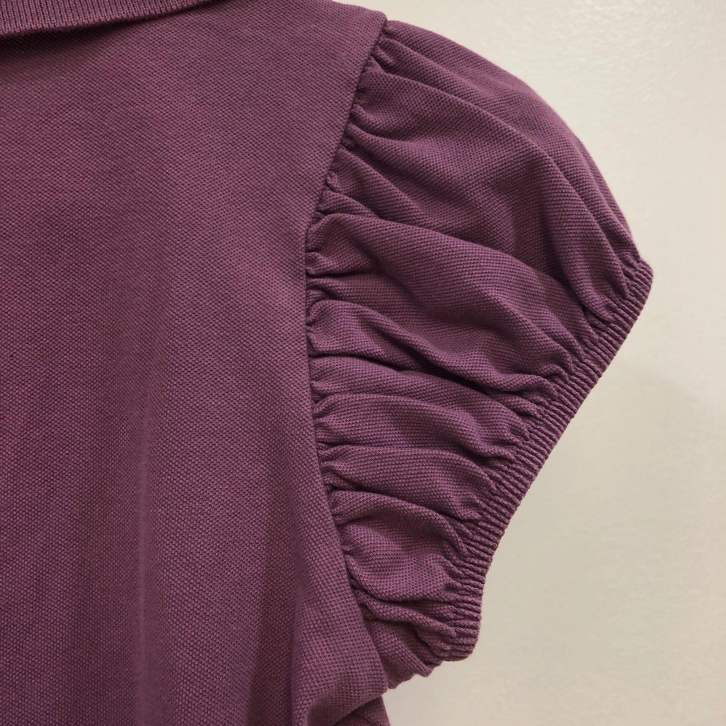 Burberry Brit Puff Short Sleeve Polo Shirt Size M Purple