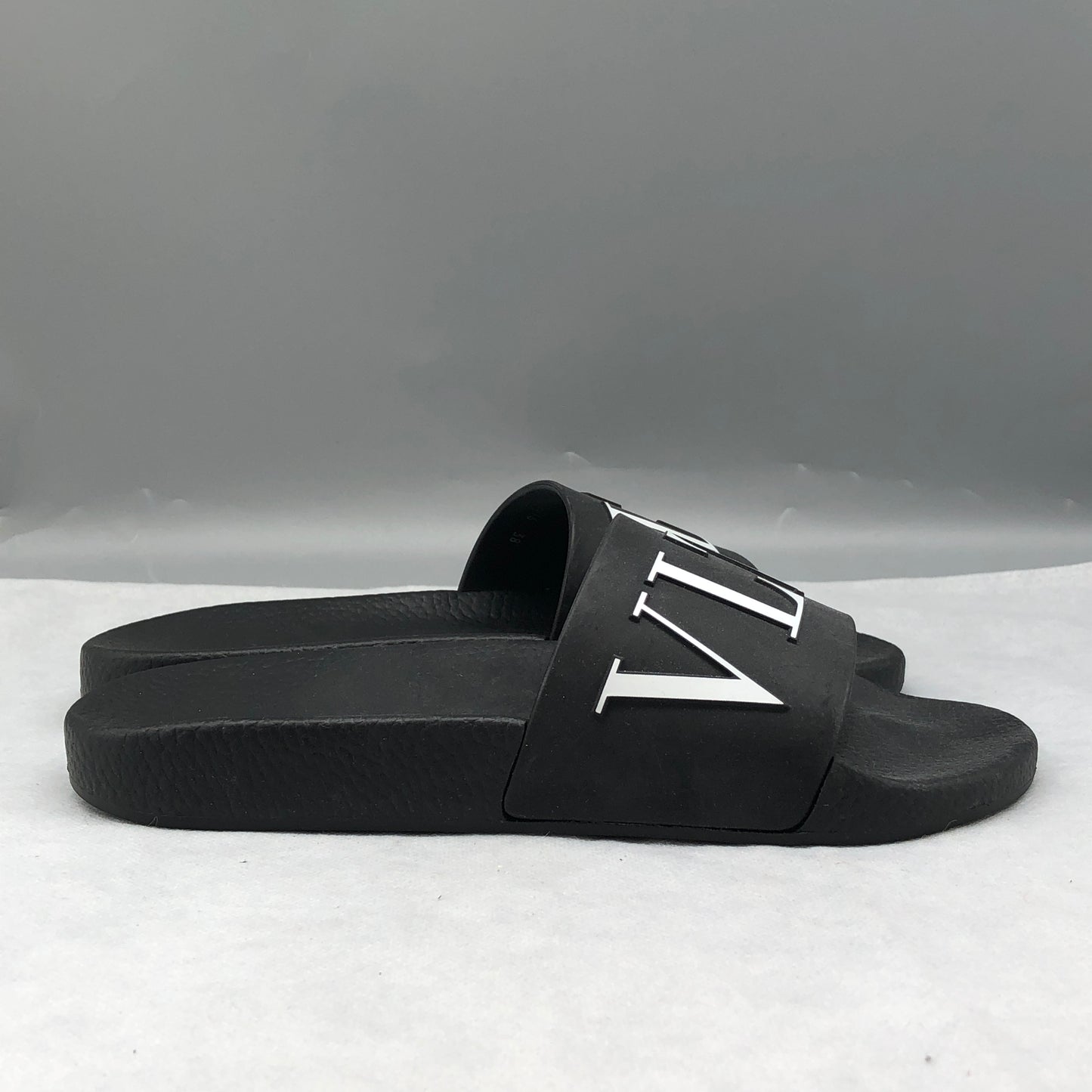 Valentino Black VLTN Slide Sandals Size 38
