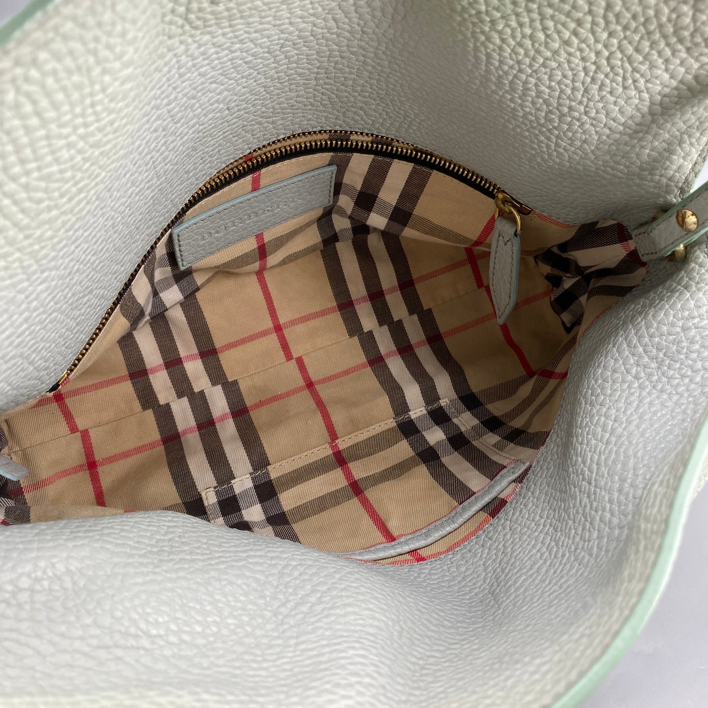 Burberry Mint Green Leather Shoulder Bag