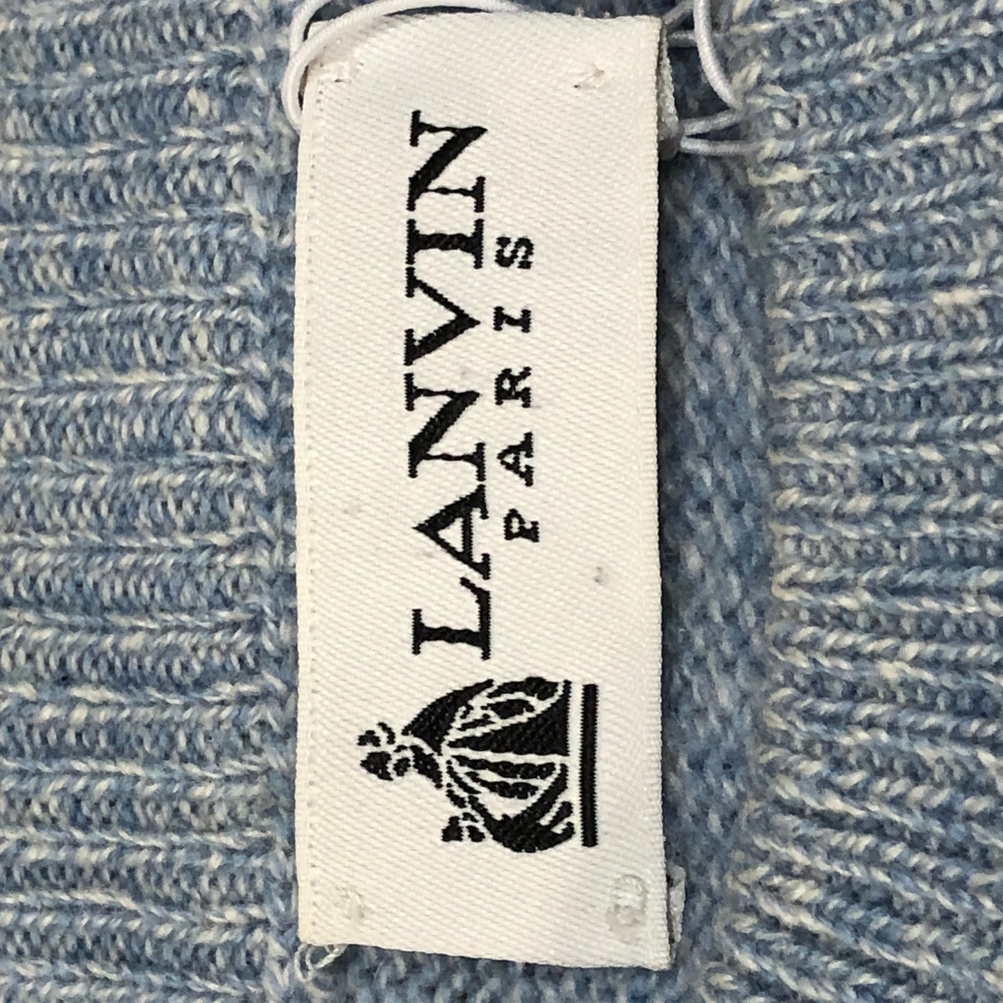 Lanvin Mist Blue Crew Neck Cashmere Knit Sweater Size 54
