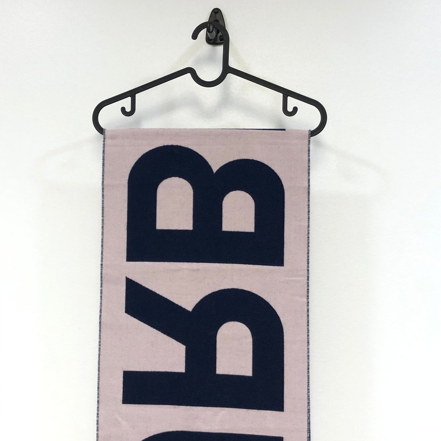 Burberry Indigo Pink Two-Tone Large Letter Logo Fringe Wool Scarf 74*13 Inches