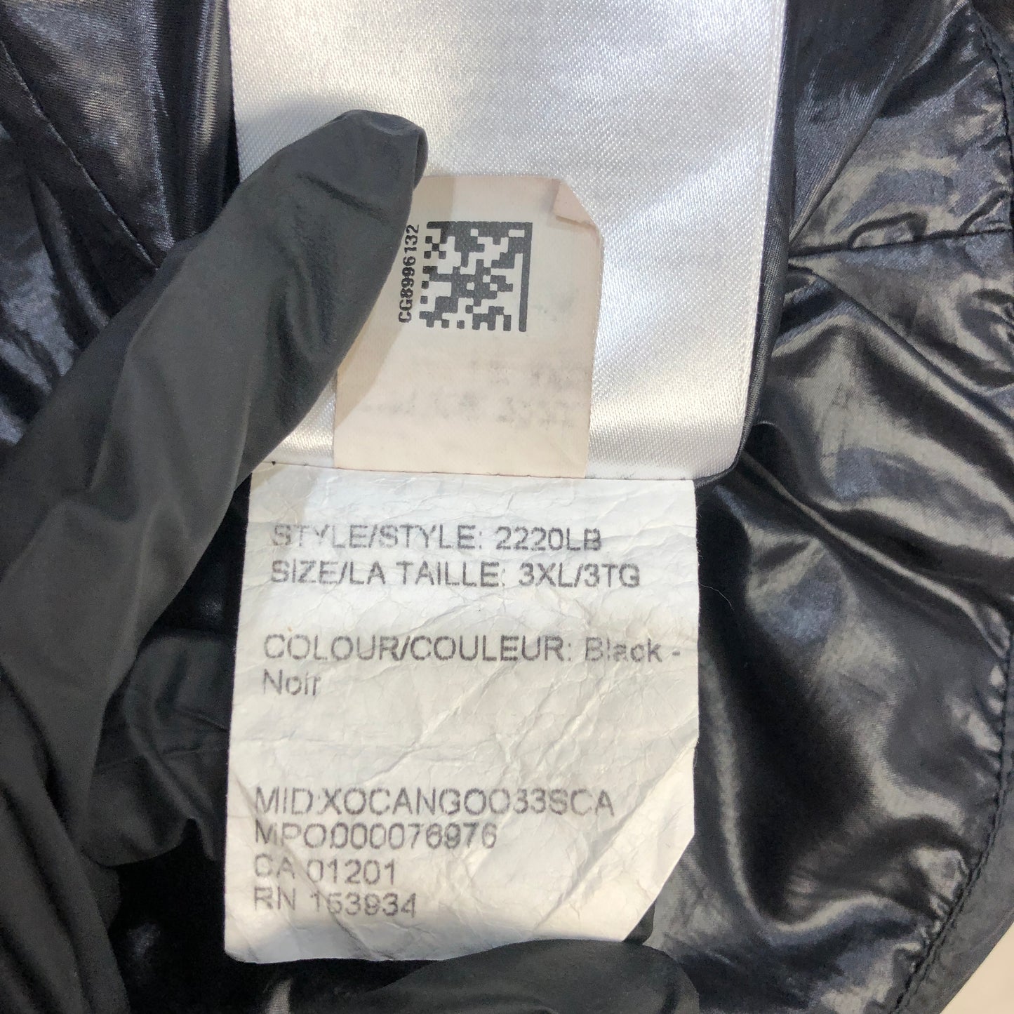 Canada Goose Black Hooded Down Jacket Size 3XL