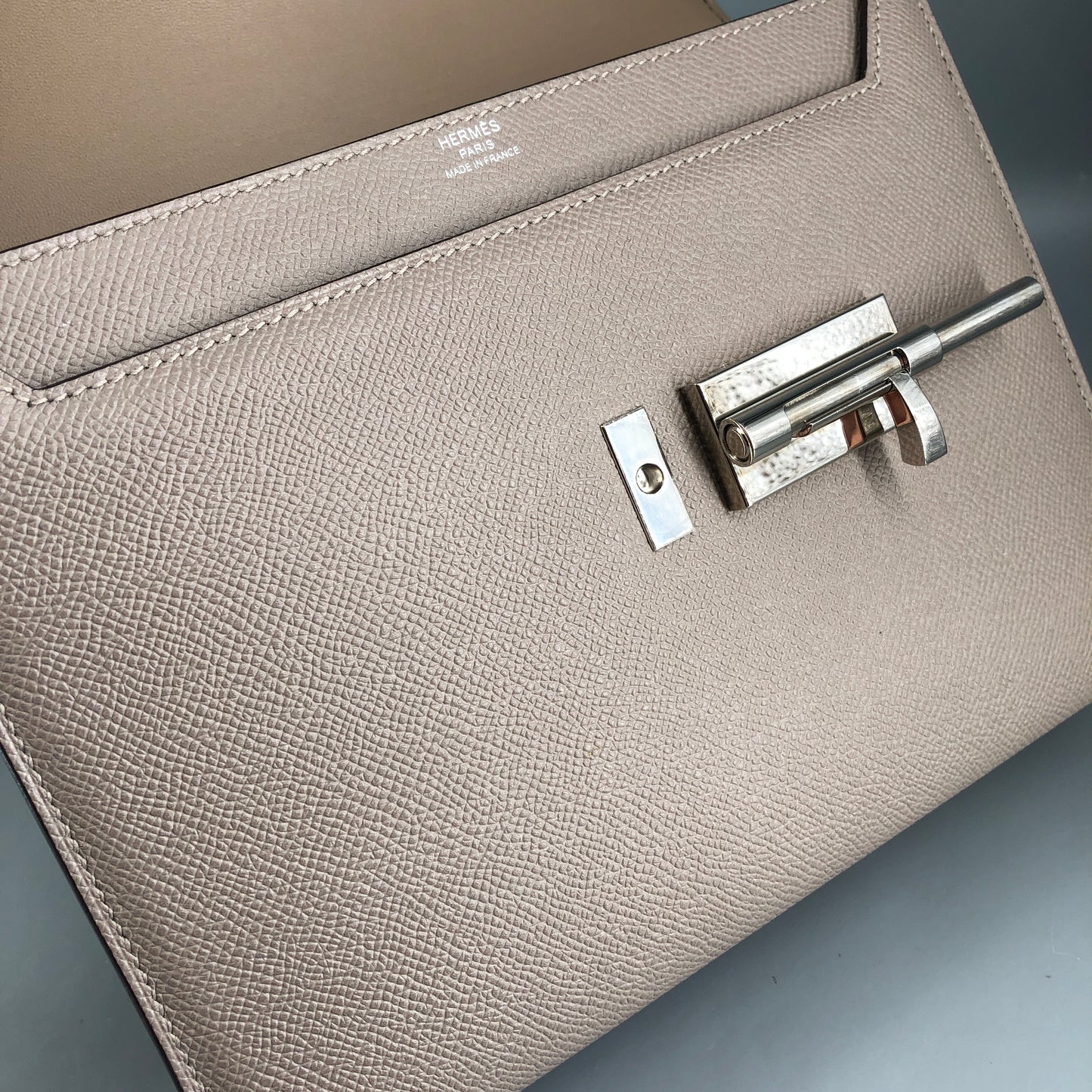 Hermes 2017 Verrou 23cm Bag Asphalt Grey
