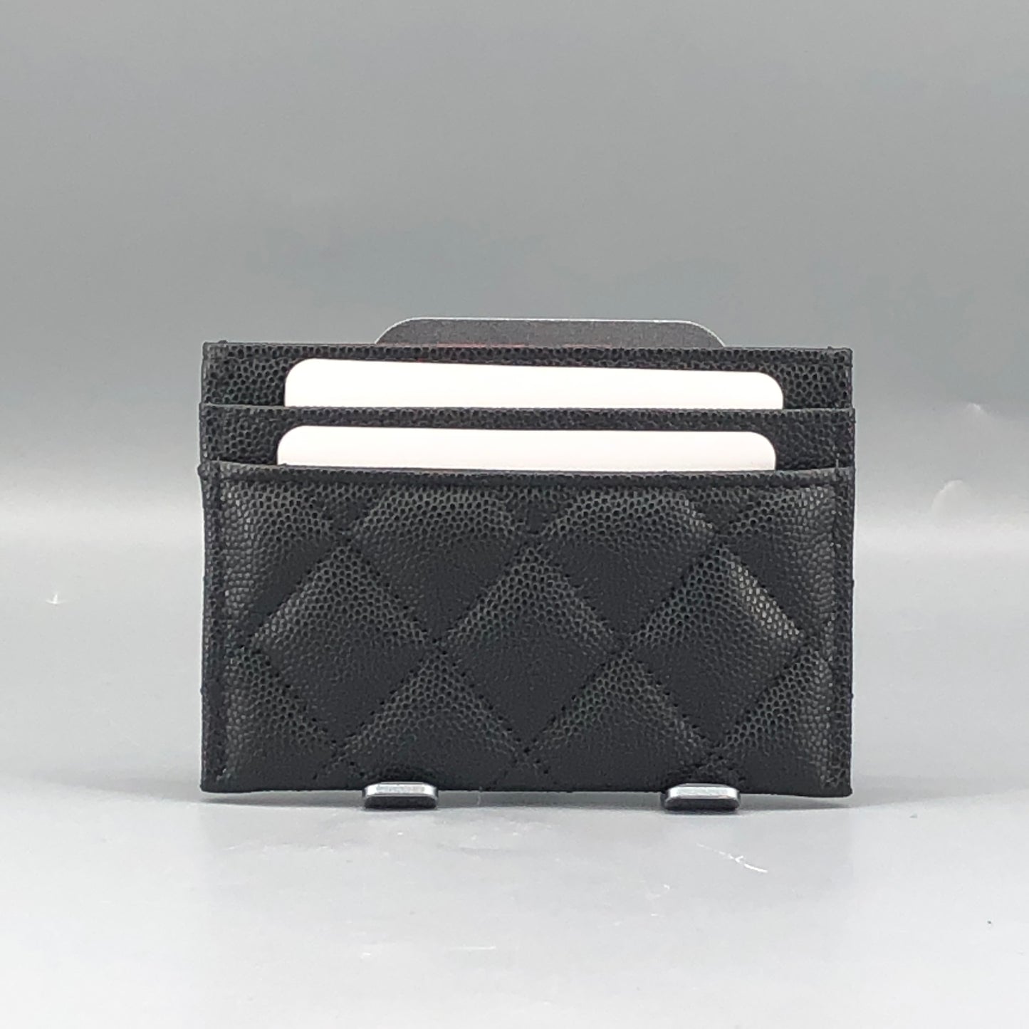 Chanel NWT Black Quilted Caviar Leather Card Holder