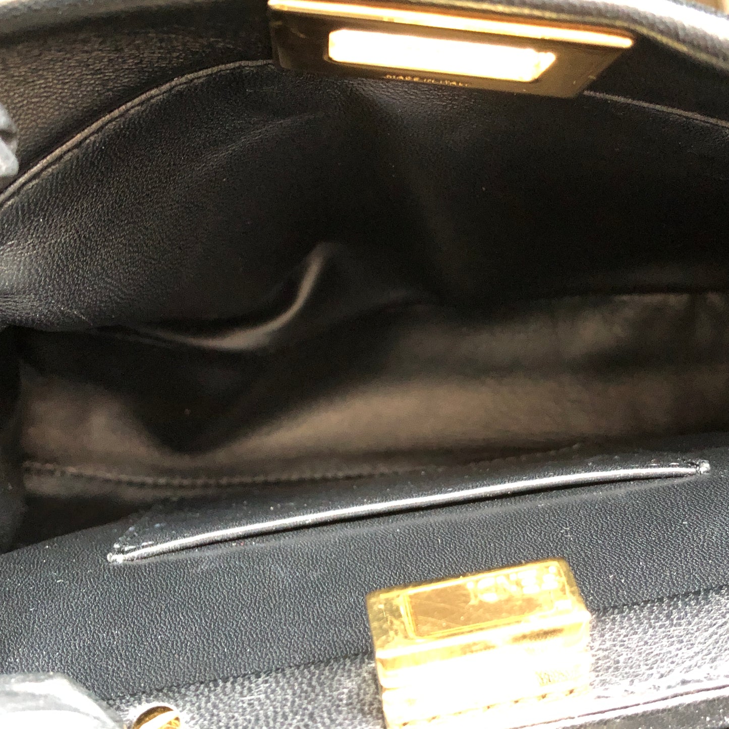Fendi Peekaboo Mini Black Smooth Calf Leather Handbag