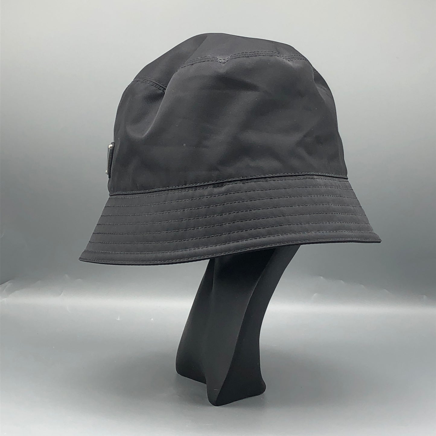 Prada Black Re-Nylon Triangle Logo Bucket Size XL