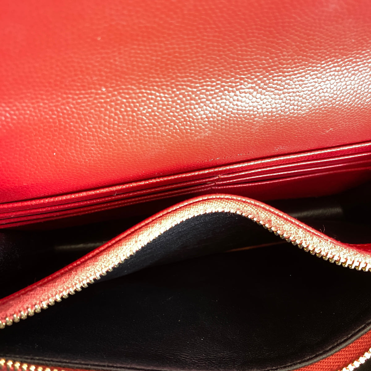 Saint Laurent Matelasse Chevron  Envelope Chain Wallet New Red