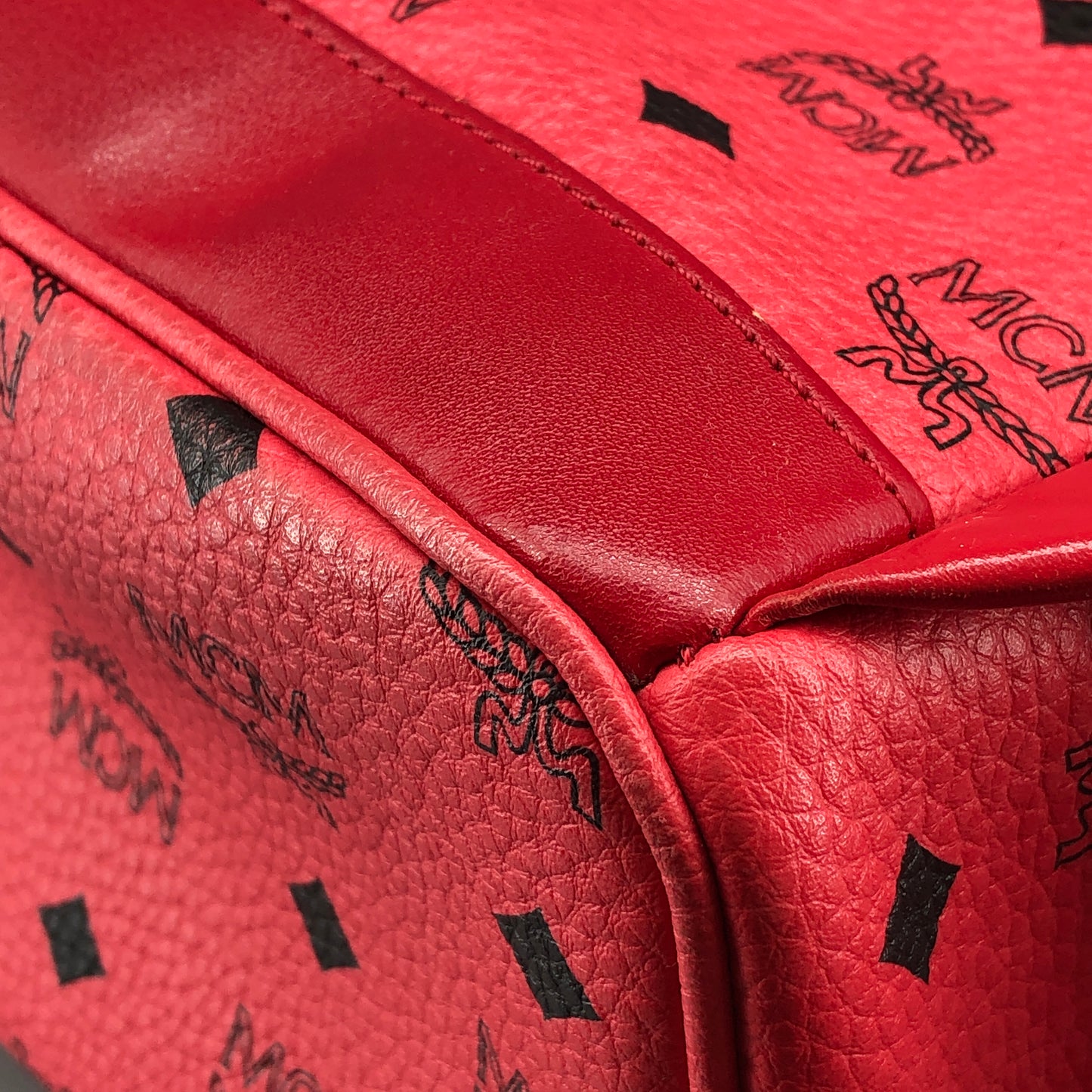 MCM Visetos Coated Canvas Small Backpack Hot Pink