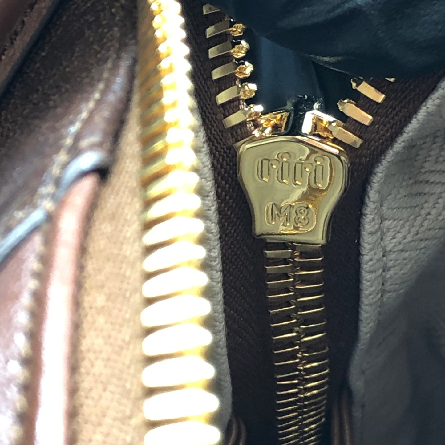 Miu Miu Nappa Patchwork Medium Beau Top Handle Bag Cognac