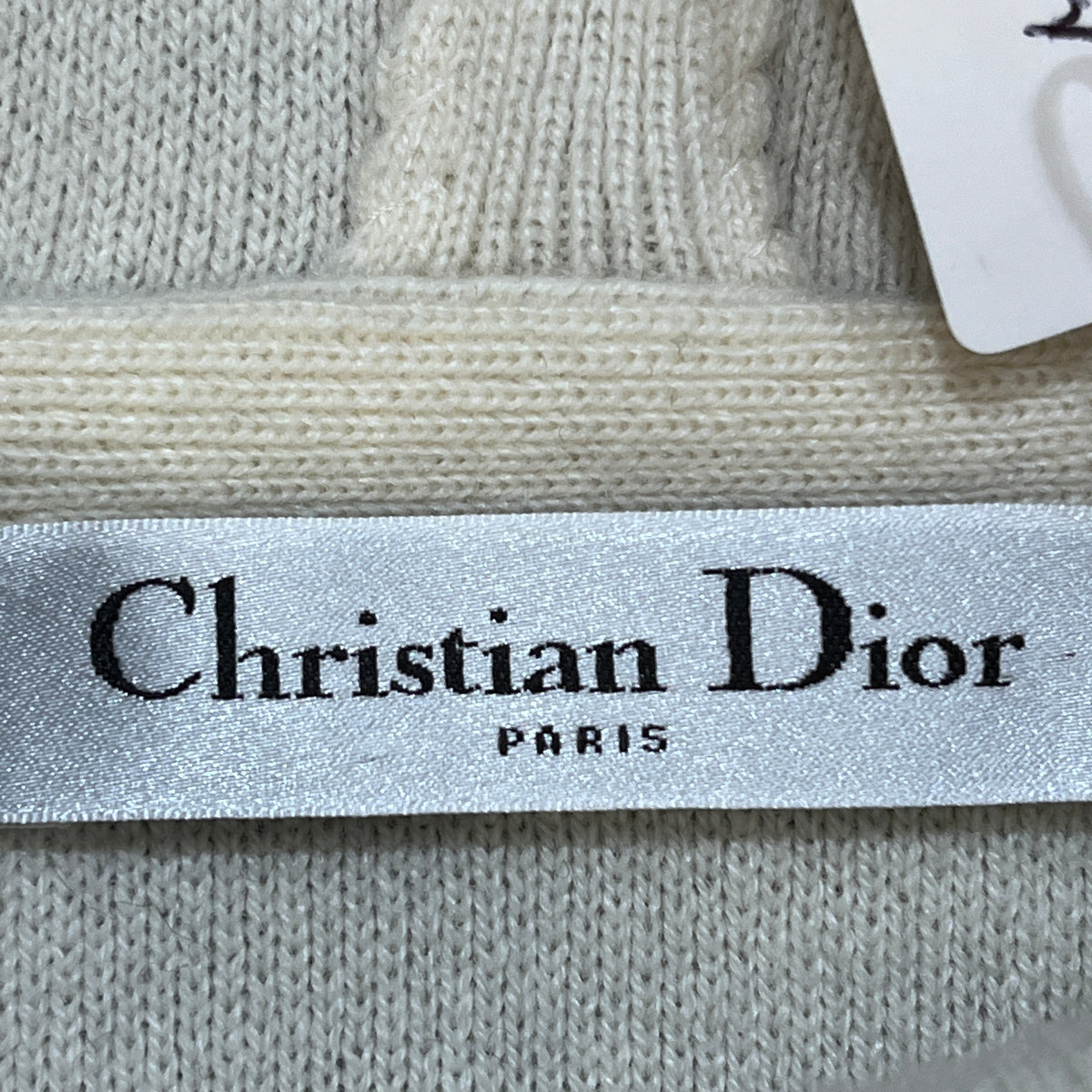 Christian Dior Grey J'ADIOR 8 Print Longline Hooded Knit Pullover US size 6