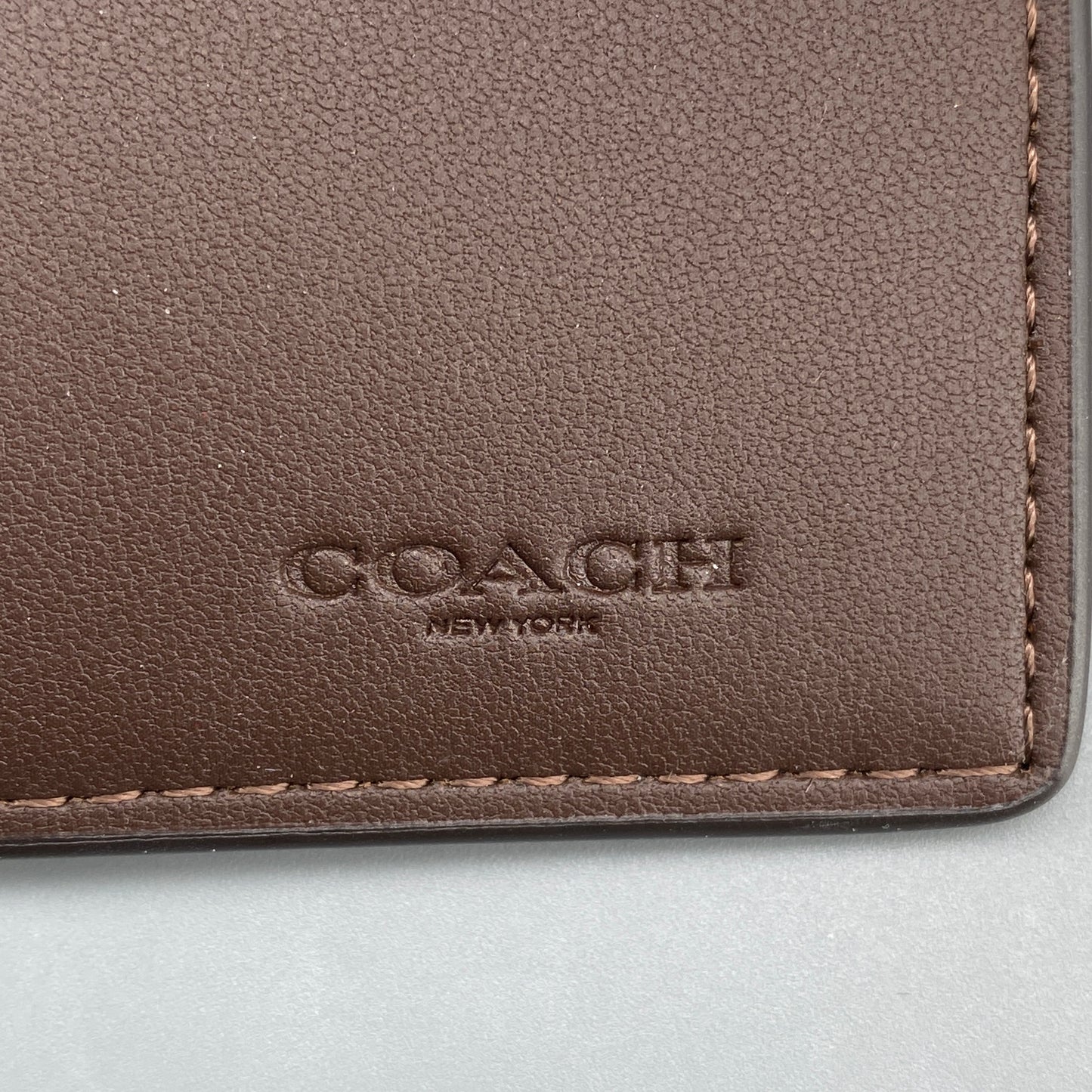 Coach Deep Brown Smooth Leather Flip Card Wallet