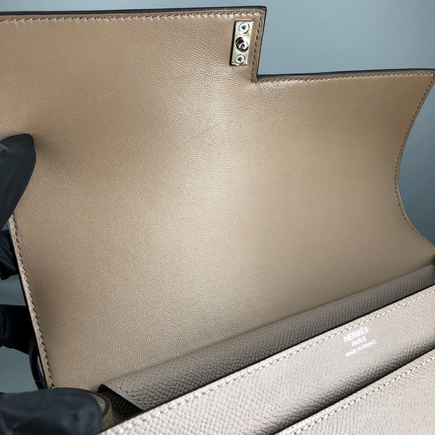 Hermes 2017 Verrou 23cm Bag Asphalt Grey
