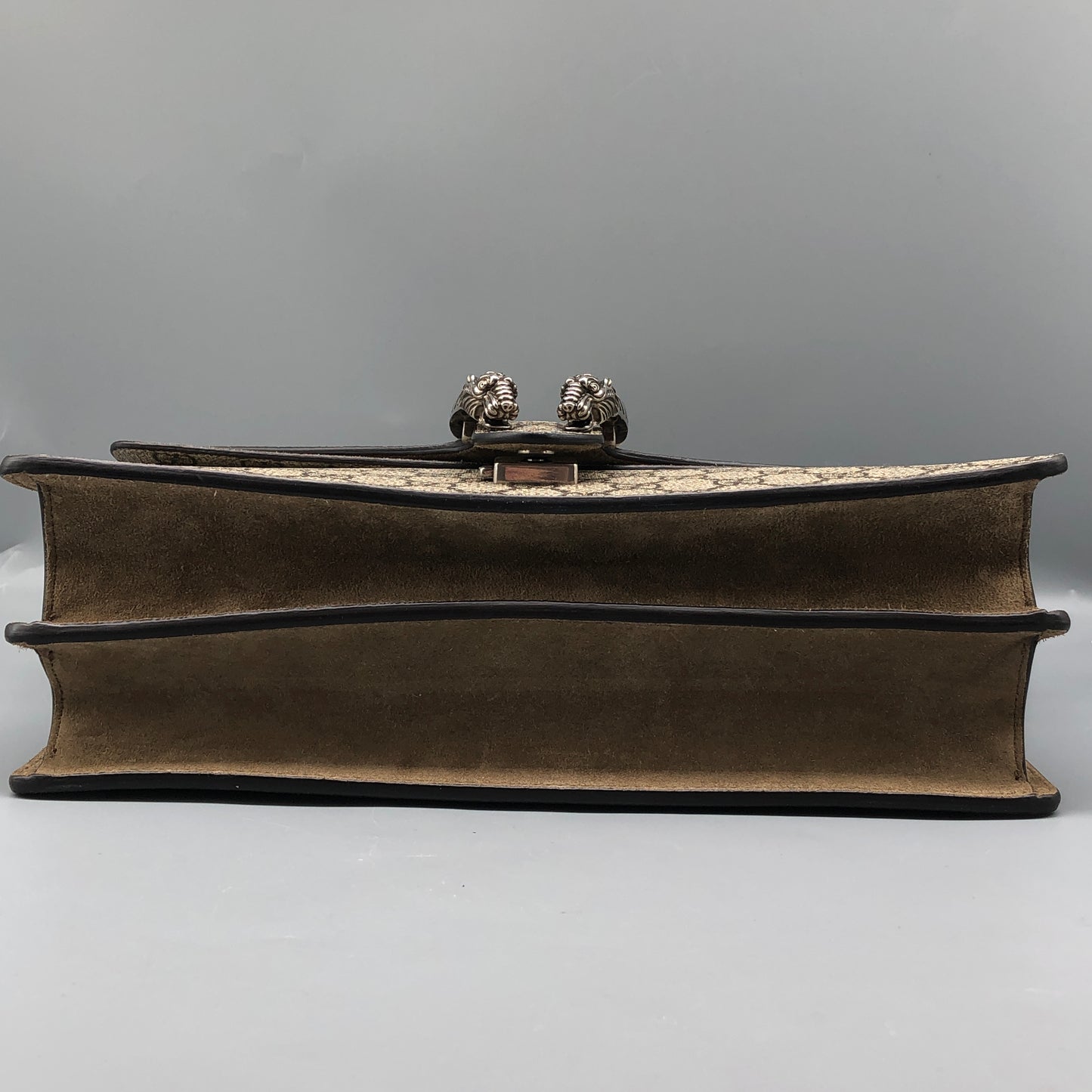 Gucci Dionysus GG Supreme Beige Suede Shoulder Bag