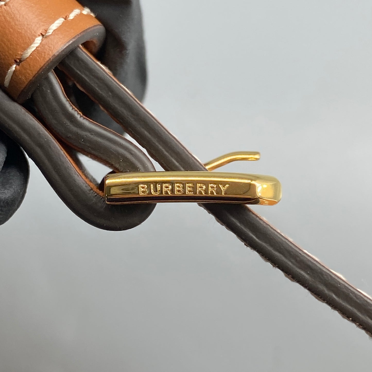 Burberry Beige Vintage Check Drawstring Bucket Bag