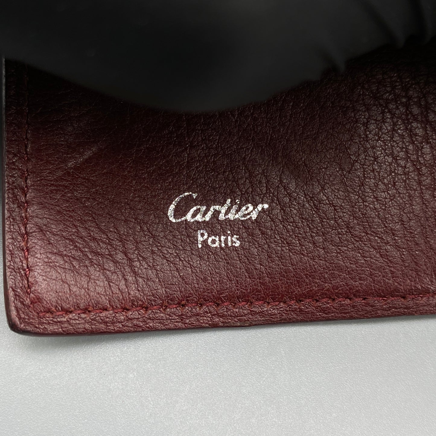 Cartier Dark Red Grain Leather Key Case