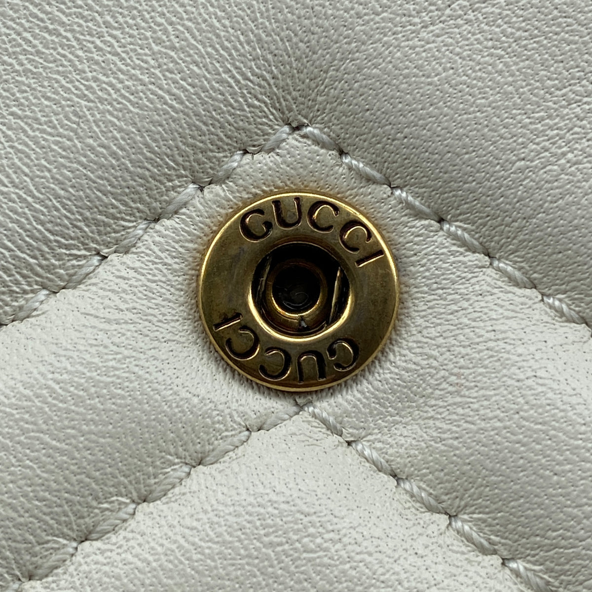 Gucci GG Marmont Super Mini Bag Cream Leather Crossbody Bag