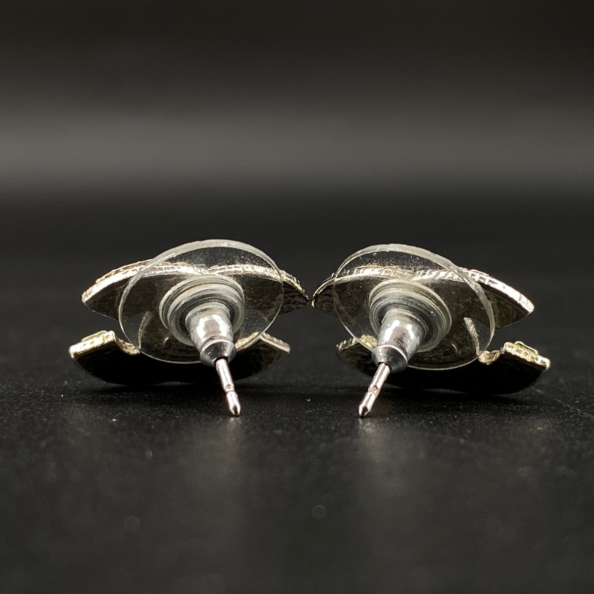 Chanel 2012 Silver Crystal CC Logo Earrings