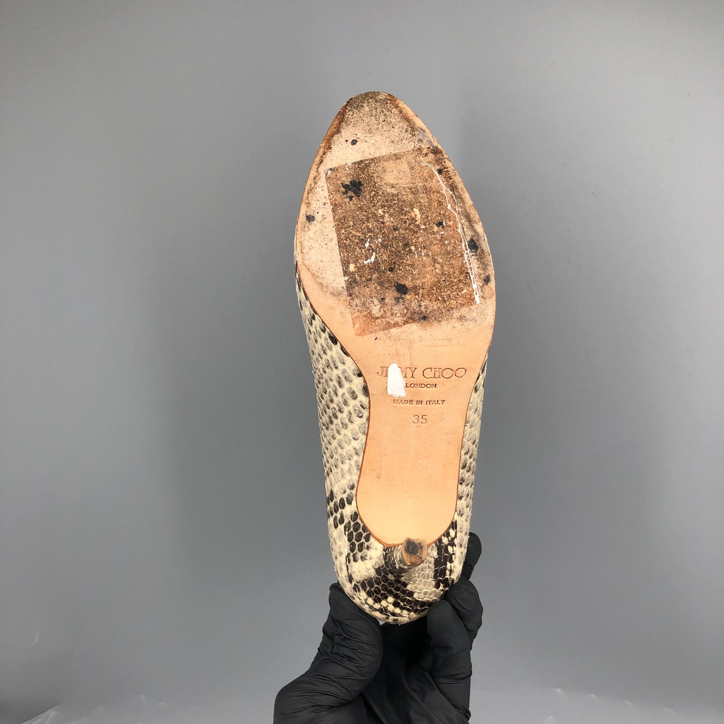 Jimmy Choo Genuine Snake Skin Pointed Stiletto Pumps 35