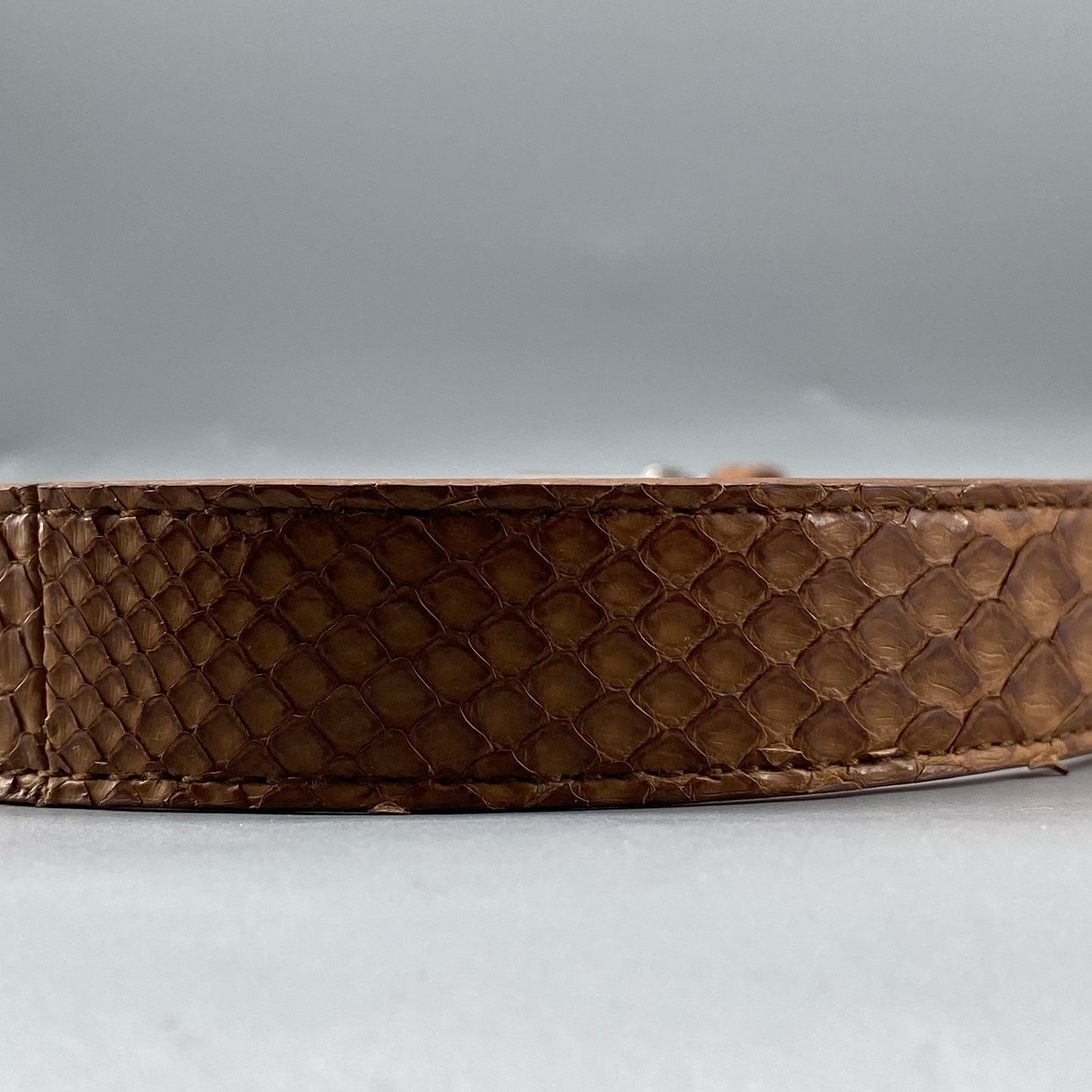 Ferragamo Caramel Embossed Leather Pin Buckle Belt 95cm