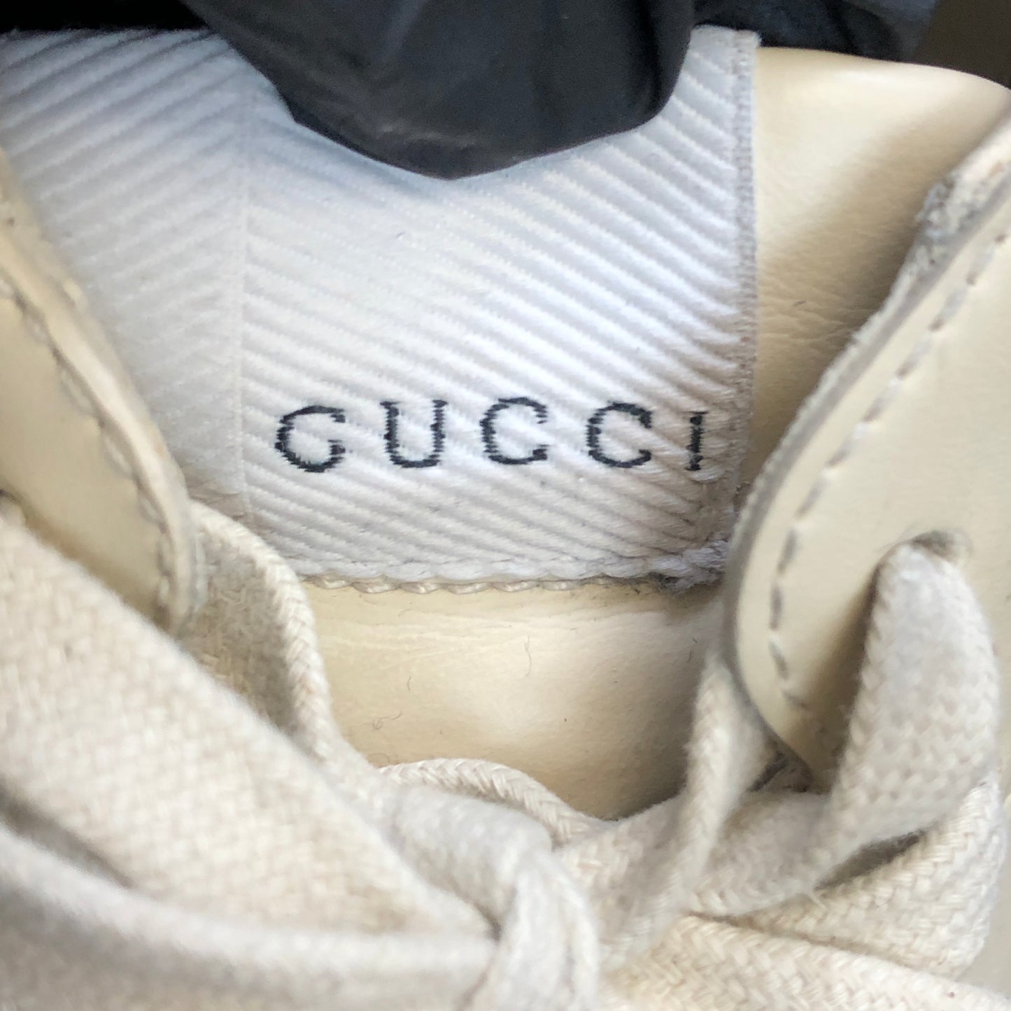 Gucci Rhyton Vintage Print Leather Dad Sneaker Shoes 36 Ivory