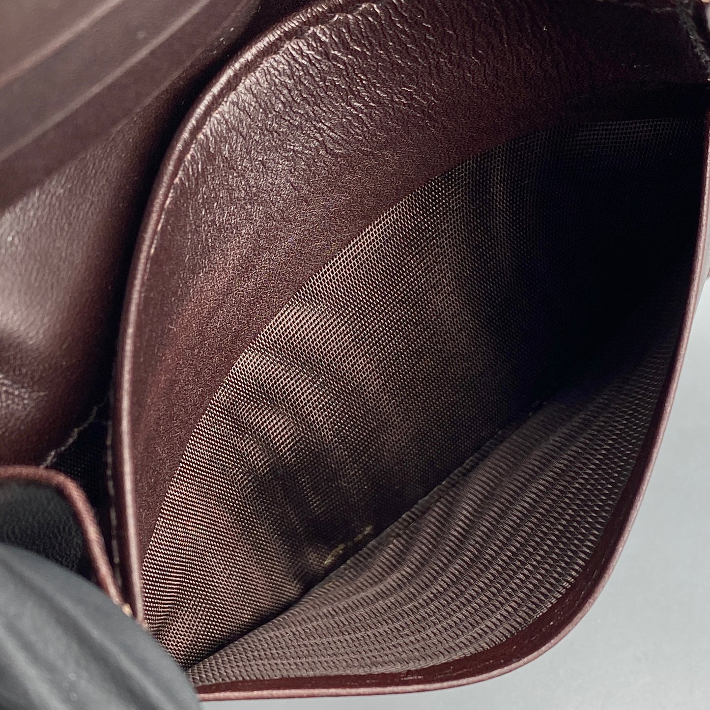Ferragamo Deep Brown Smooth Leather Bi-fold Short Wallet