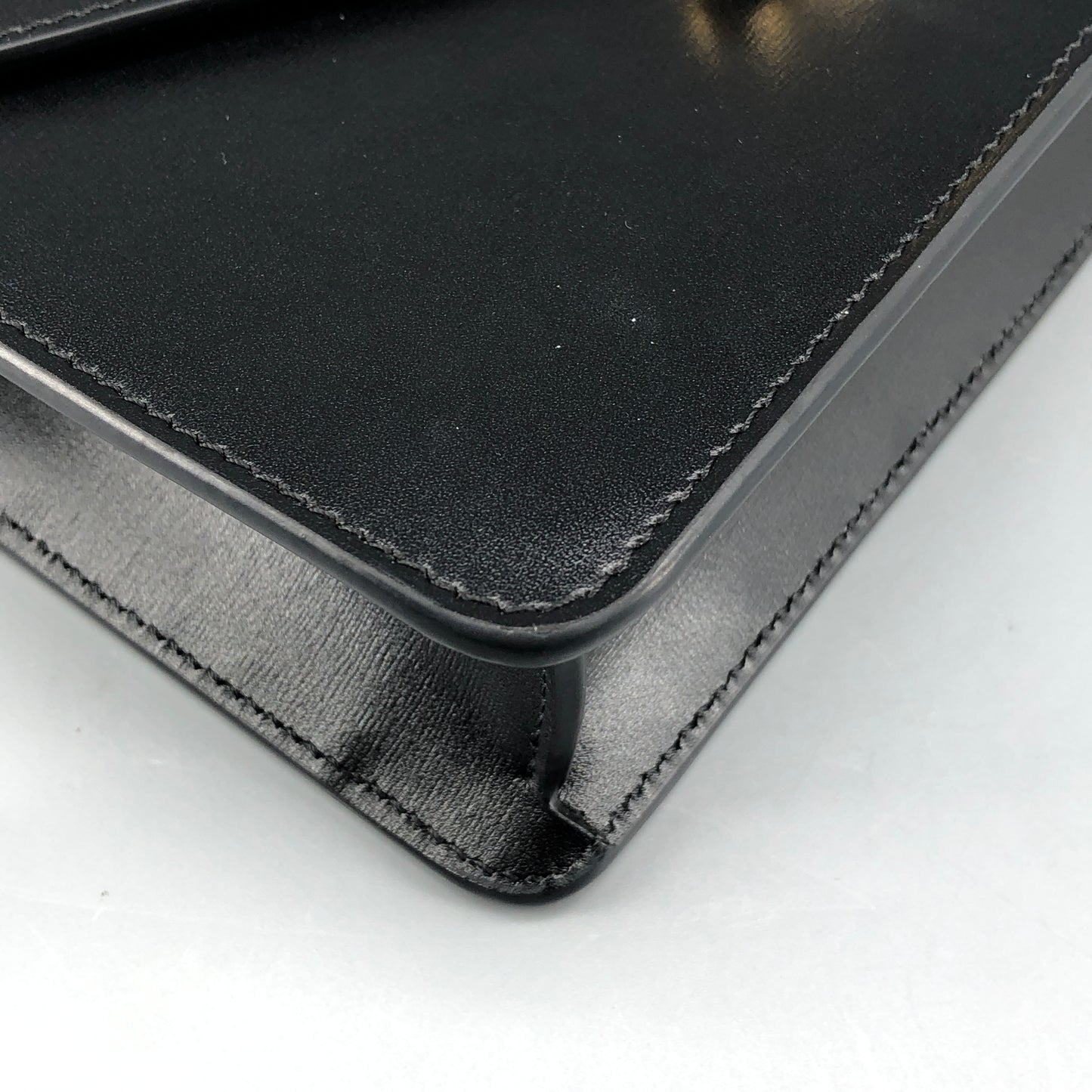 Celine Triomphe Leather WOC Wallet On Chain Crossbody Bag  Black