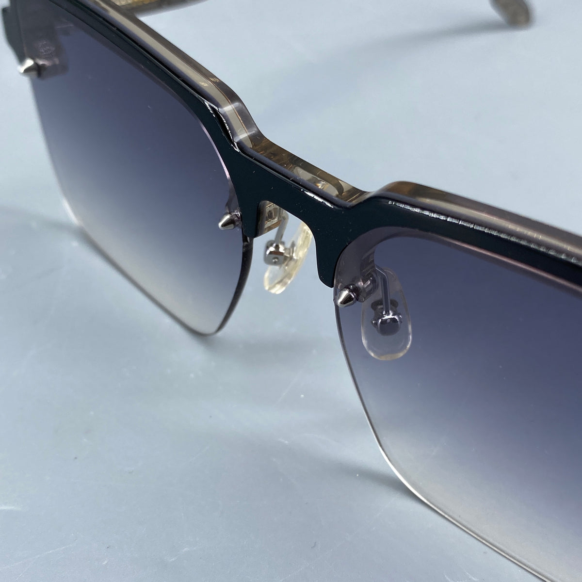 Front Rimless Square Sunglasses Grey