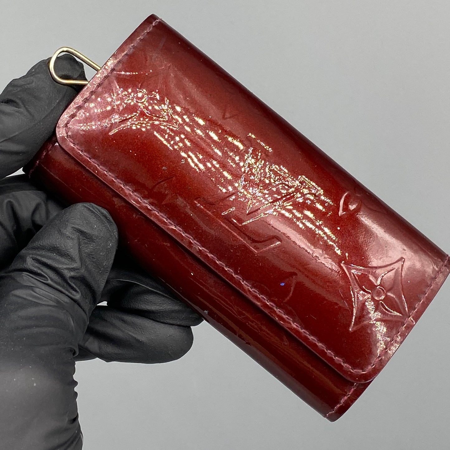 Louis Vuitton Reddish-Brown Monogram Vernis Key Wallet