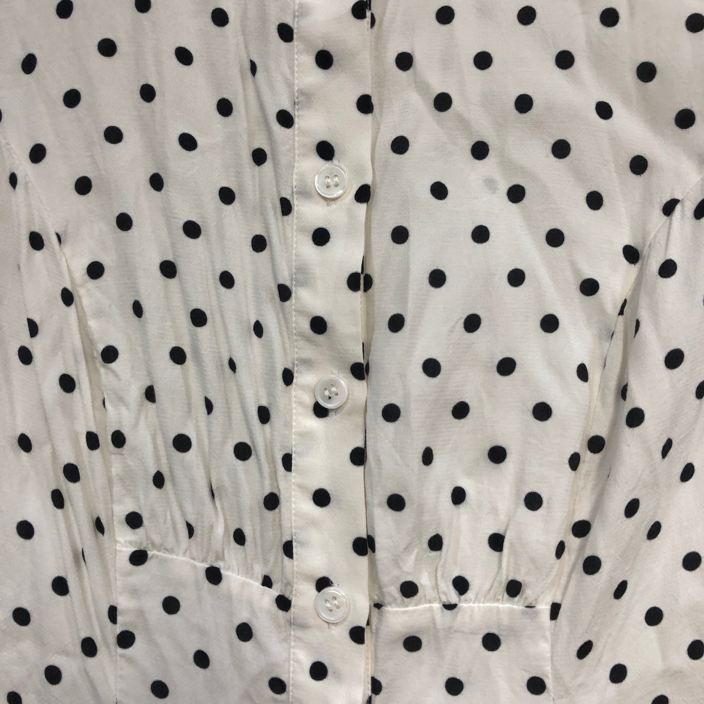 GUIZIO Black & White Polka Dot Shirt Dress S