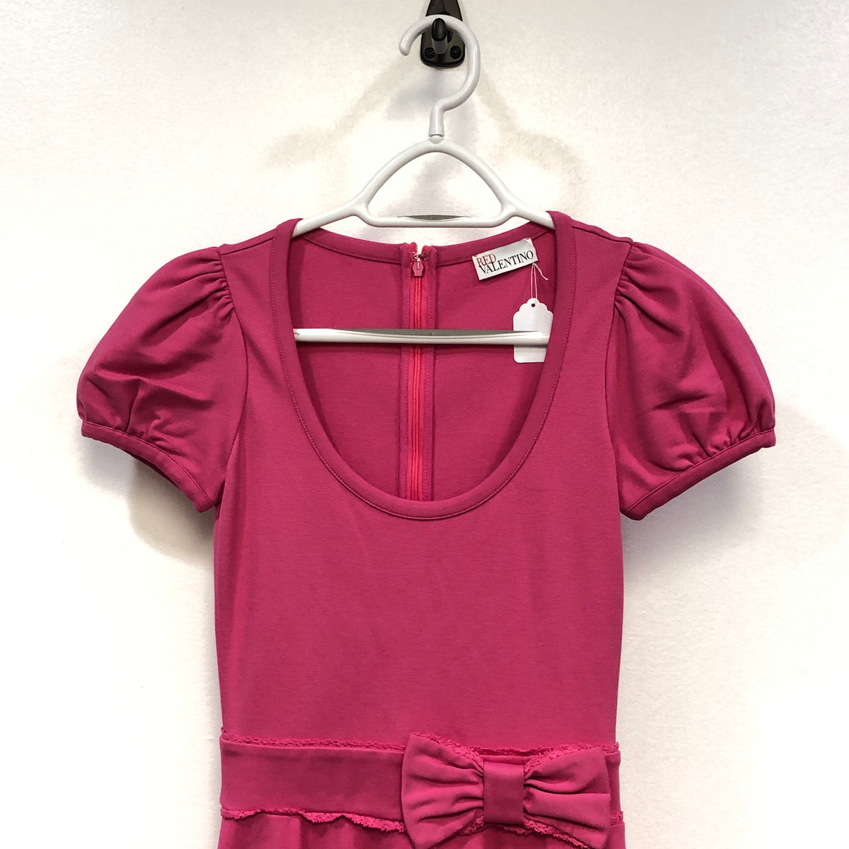 Red Valentino Hot Pink Puff Sleeve Fit & Flare Dress XS