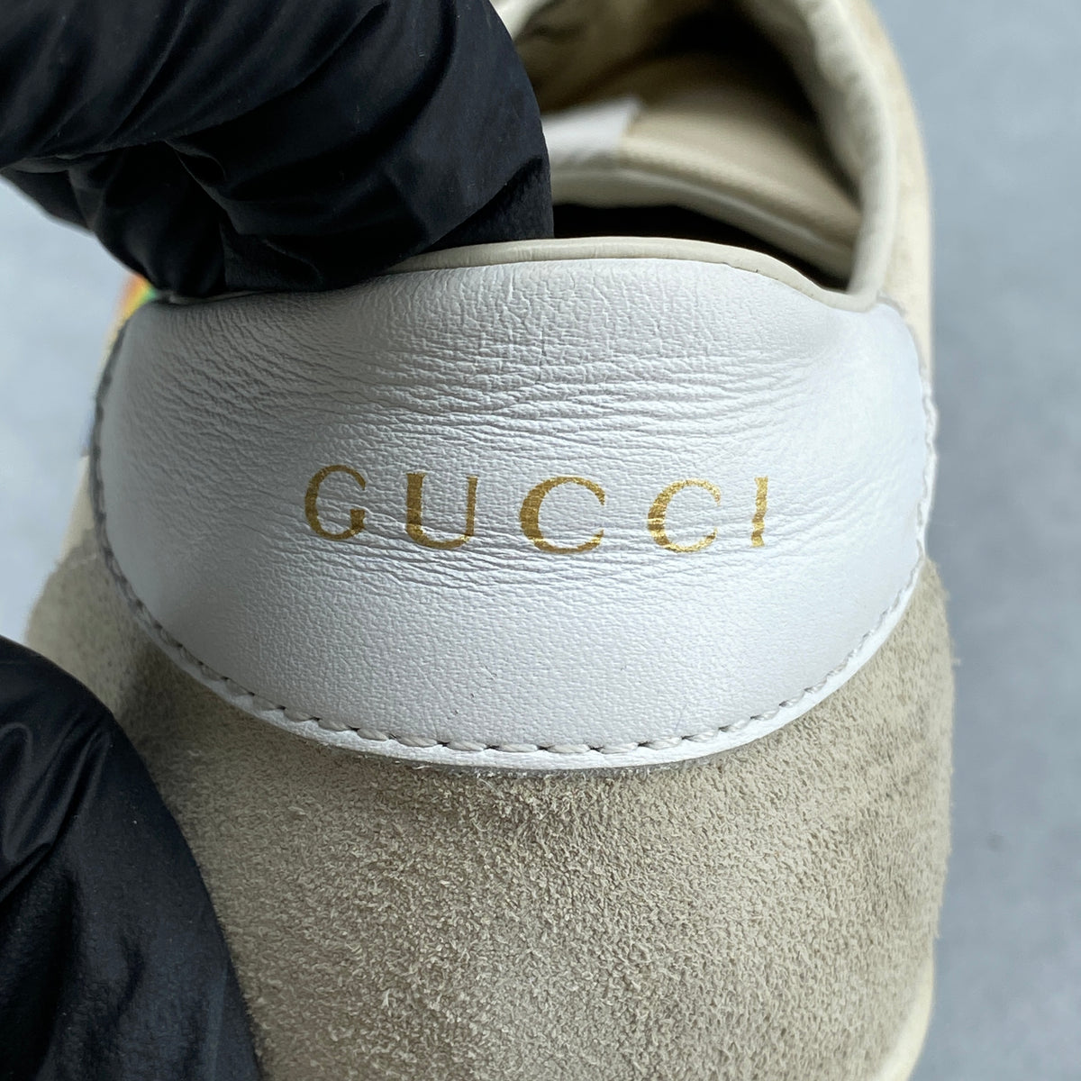 Gucci Rainbow Web Women Low‑Top Sneakers Size 37 cream