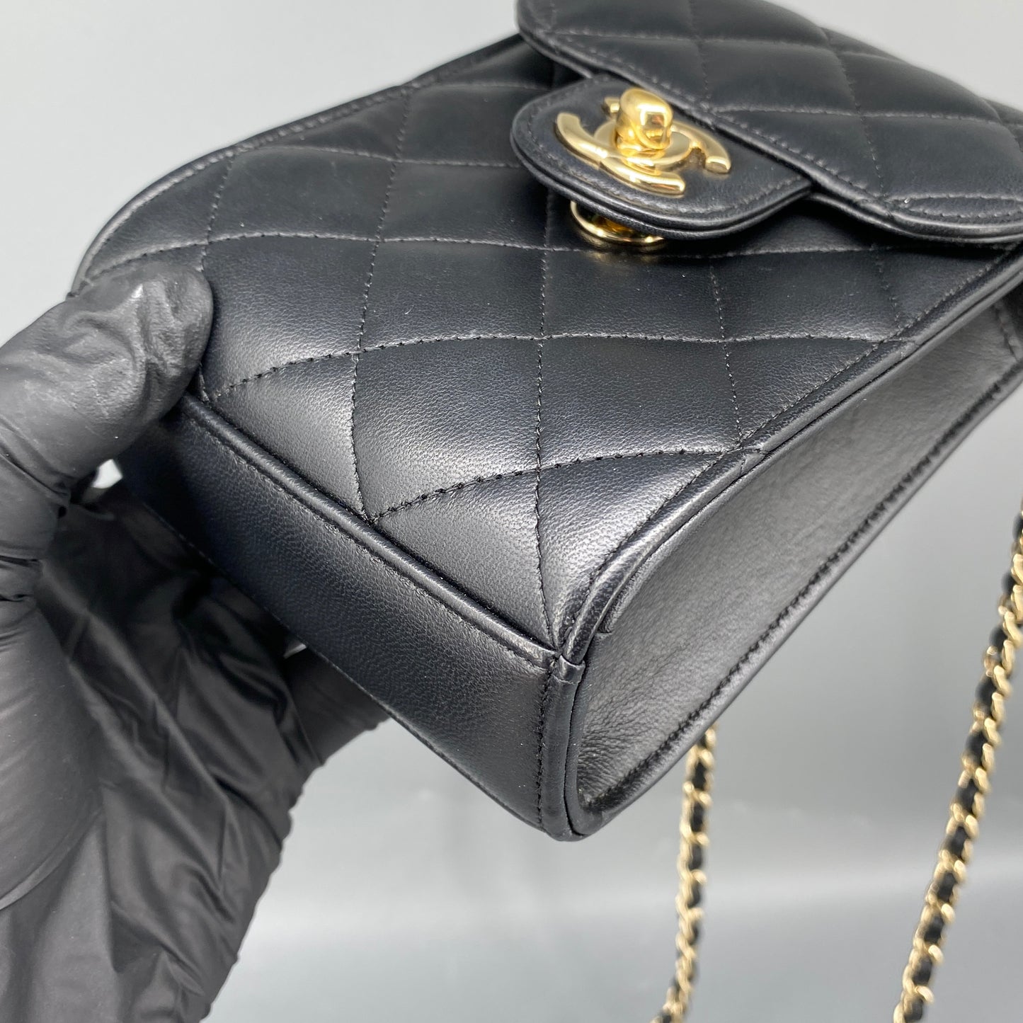 Chanel Black Quilted Lambskin Mini Phone Crossbody Bag