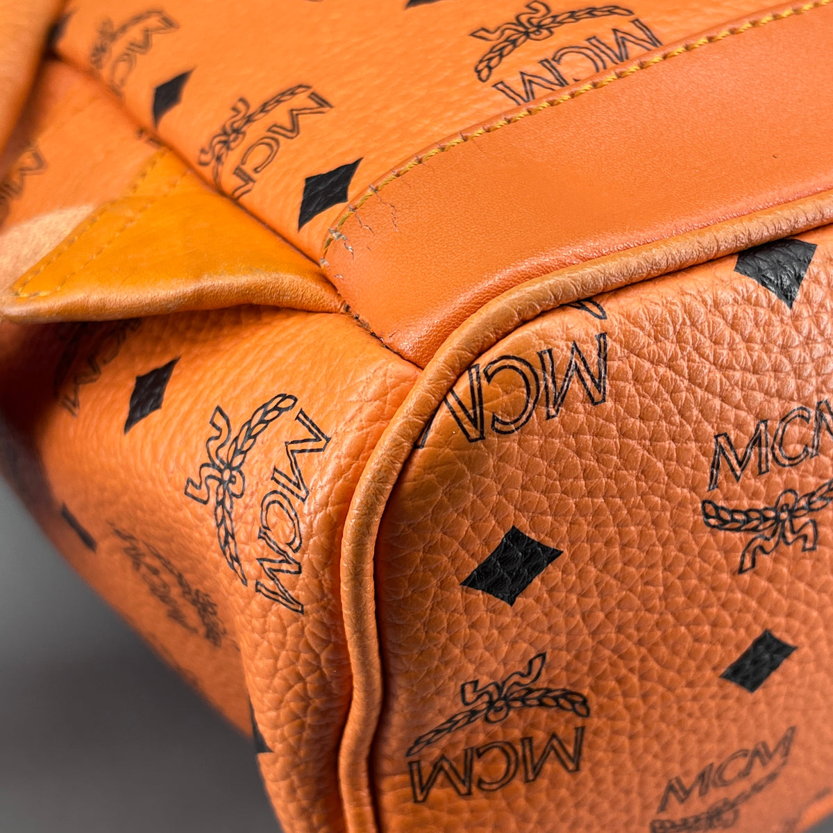 MCM Orange Visetos Backpack