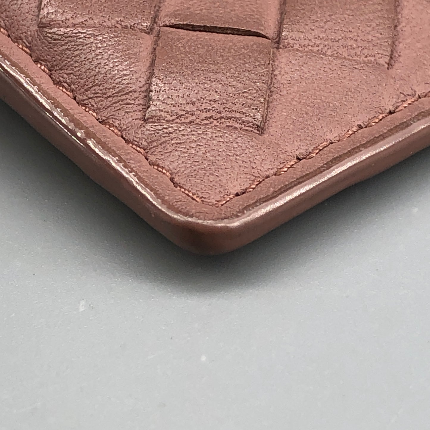 Bottega Veneta Intrecciato Dusty Pink Leather Card Case
