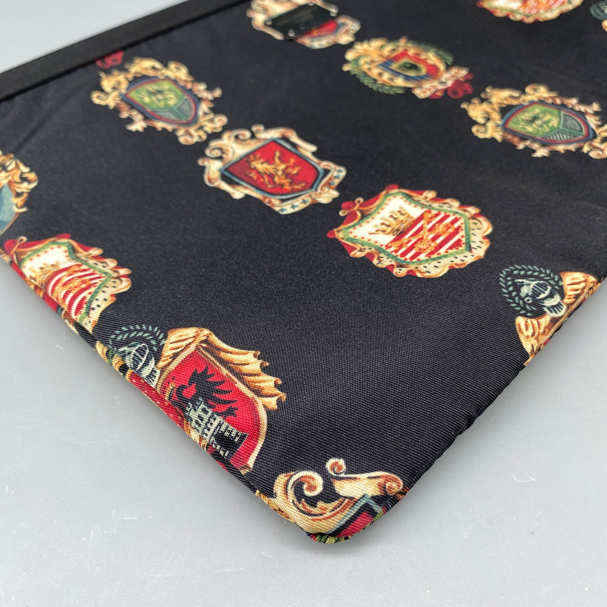 Dolce&Gabbana Black Heraldic Print Clutch Pouch