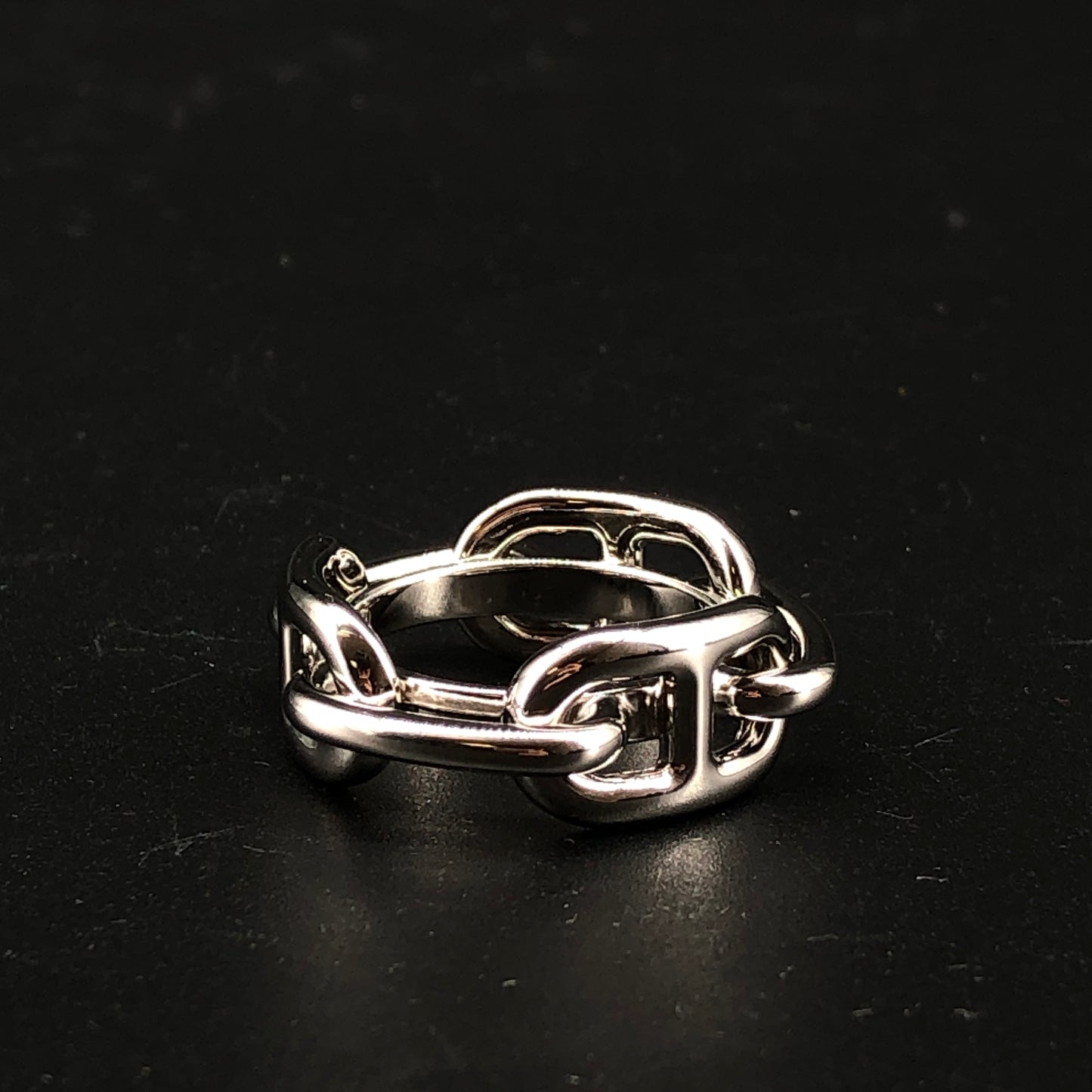 Hermes Silver Chaine d'Ancre Scarf Ring
