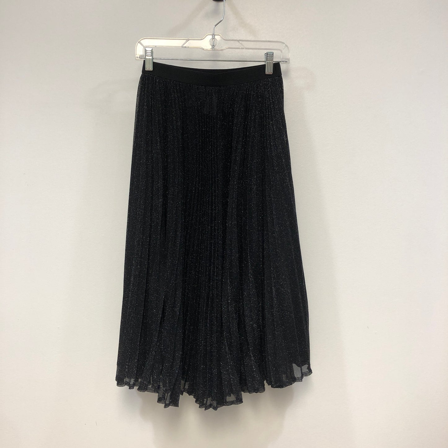 MaxMara Black Pleated Tulle Midi Skirt Size XS
