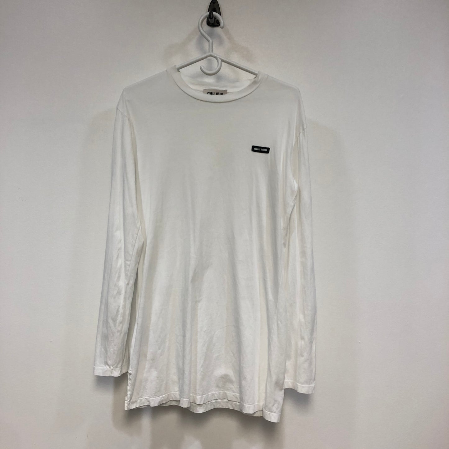 Miu Miu Long Sleeve T-Shirt White Size M
